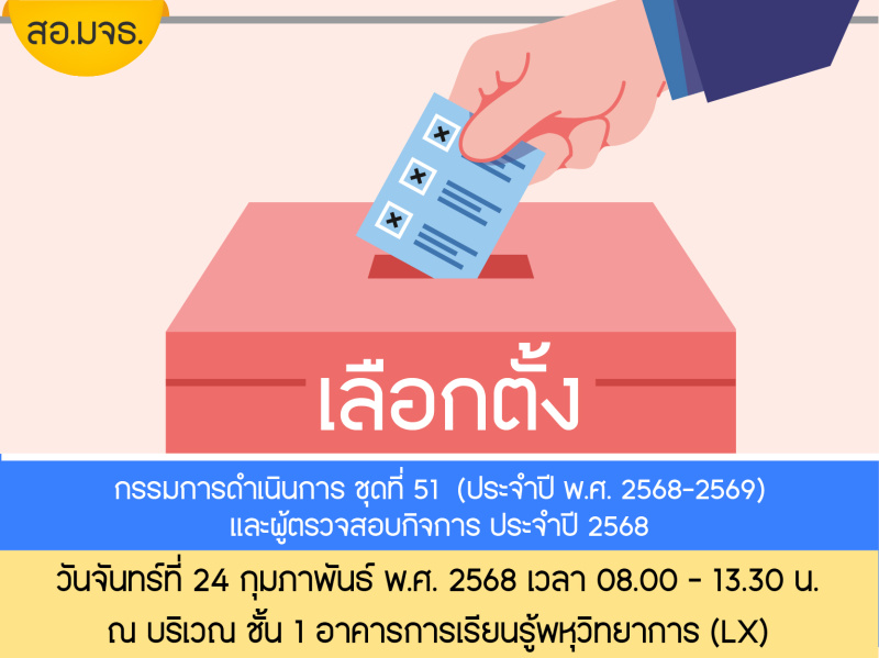 ข้อมูลการลงคะเเนนเลือกตั้ง สอ.มจธ. วันจันทร์ที่ 24 ก.พ.2568