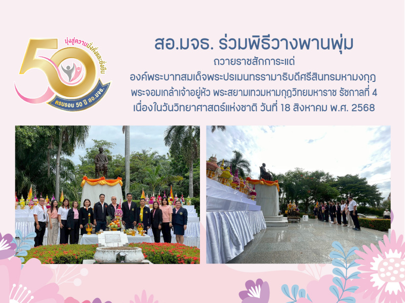 สอ.มจธ. ร่วมพิธีวางพานพุ่มถวายราชสักการะ เนื่องในวันวิทยาศาสตร์แห่งชาติ