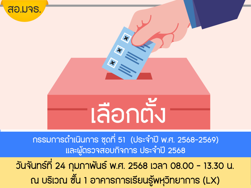 ข้อมูลการลงคะเเนนเลือกตั้ง สอ.มจธ. วันจันทร์ที่ 24 กุมภาพันธ์ พ.ศ. 2568